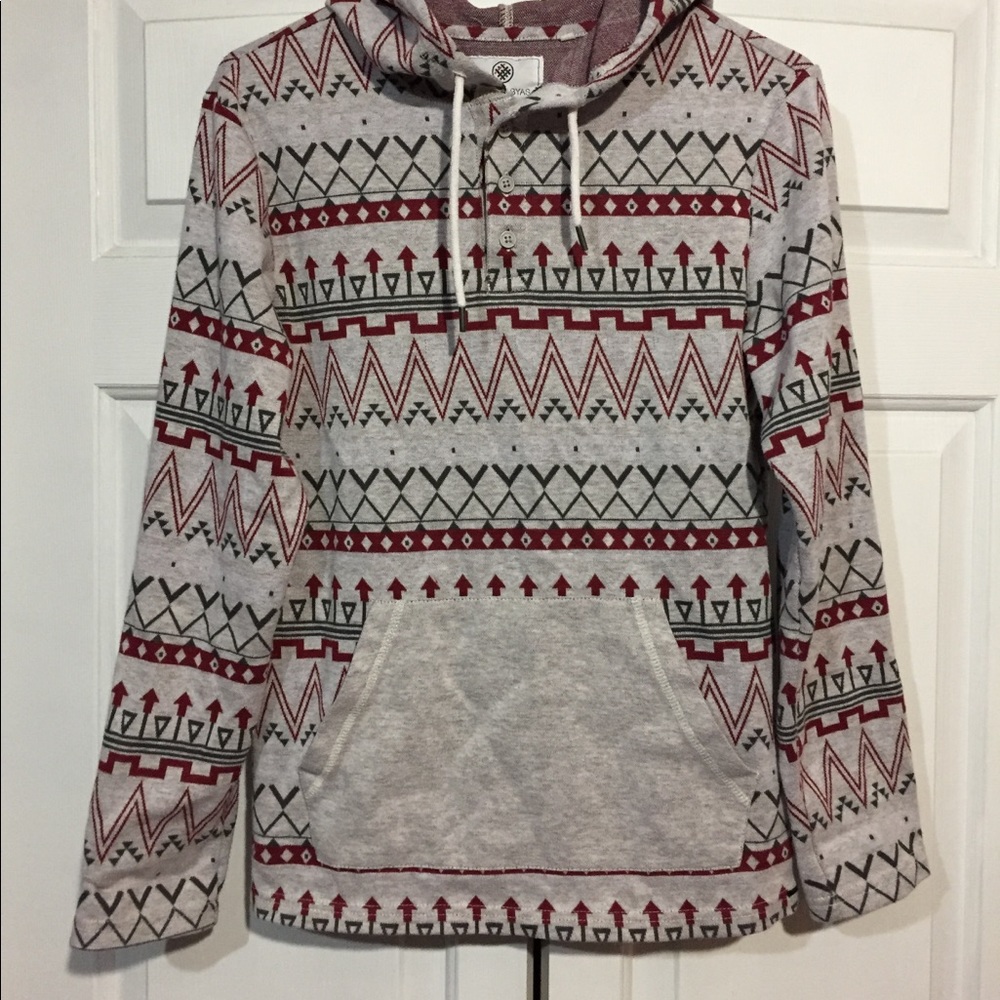 On The Byas SMALL Hoodie | Gray & Red